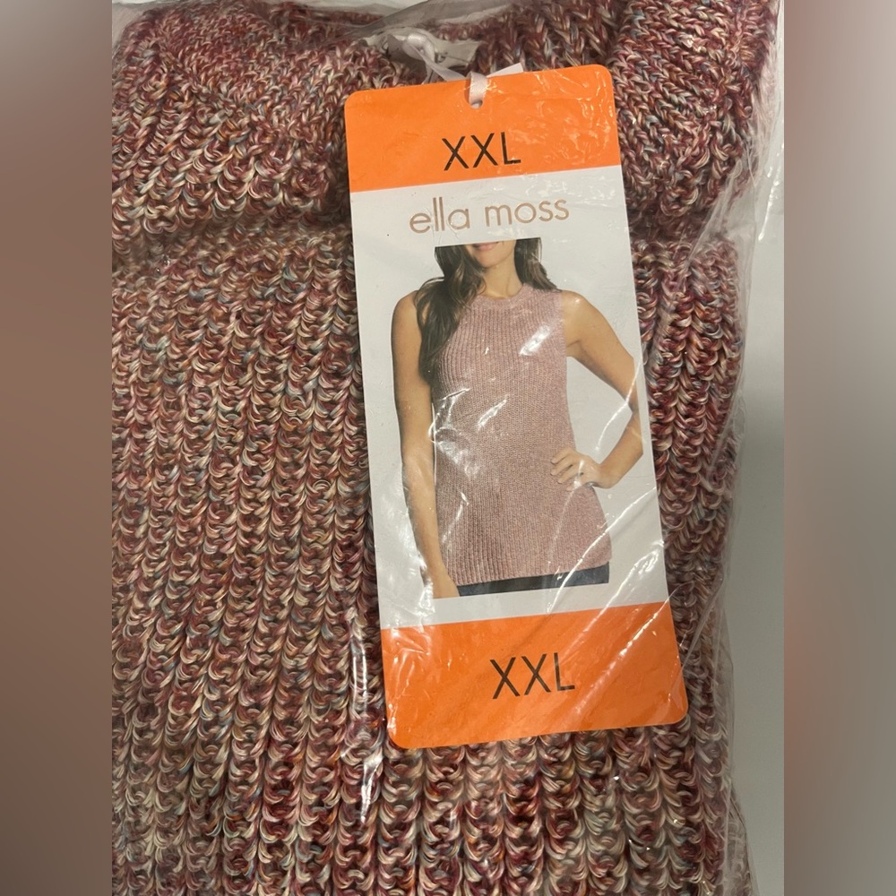 Ella Moss size XXL mauve pink crewneck tank top knit sweater new in package - Picture 2 of 4